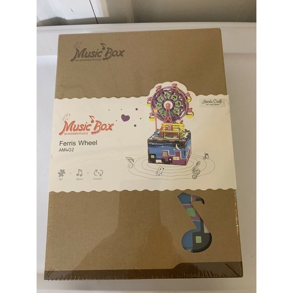 New Robotime DIY 3D Wooden Puzzle Music Box Craft Making Kit:Ferris Whee… - Picture 3 of 8